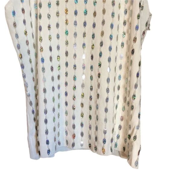 Cal fashions white glittery beaded tank top - Picture 6 of 10